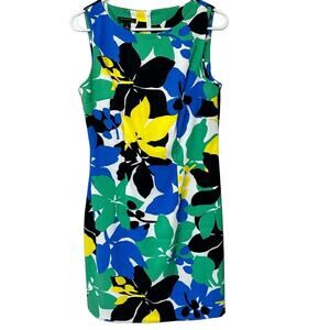 Alyx Hawaiian Flower Multicolor Printed Sheath Dress Size 8
